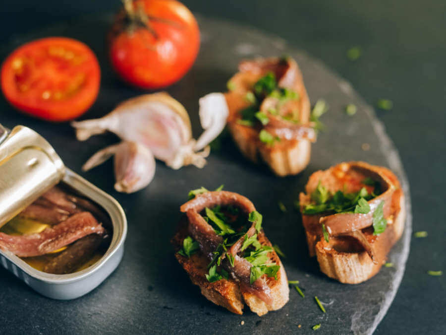 Anchovies from Santoña, food from northern Spain.