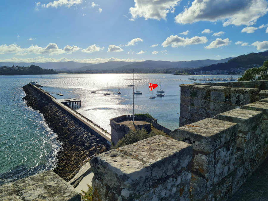 Panoramic view from Baiona’s walls, one of the most beautiful towns in northern Spain.
