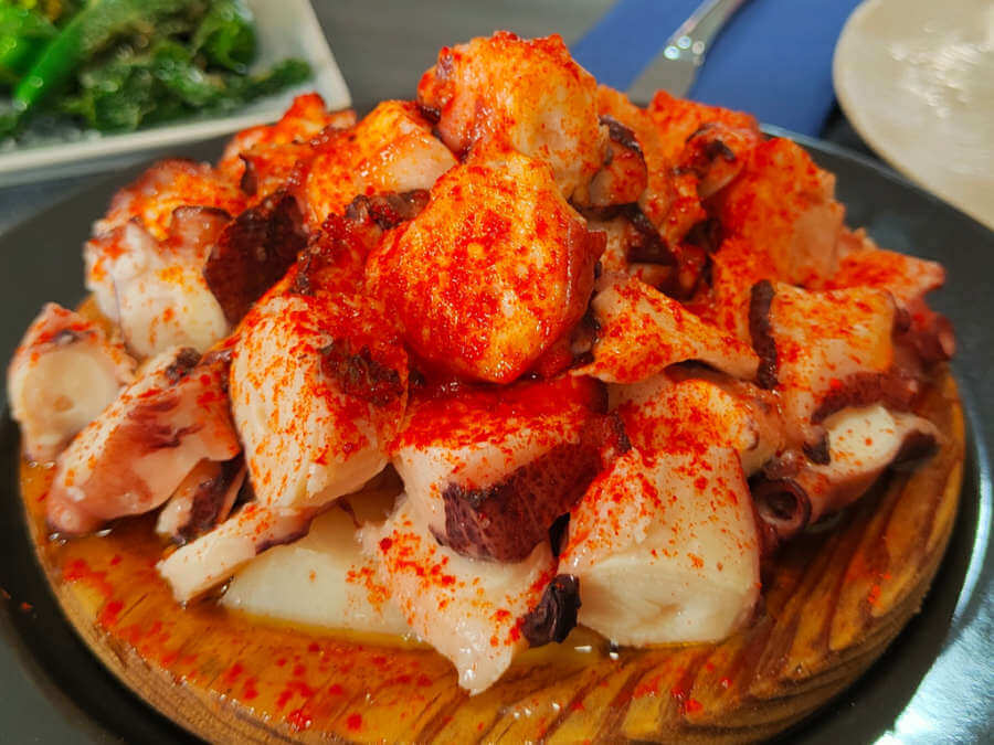 Octopus Galician style, food of northern Spain